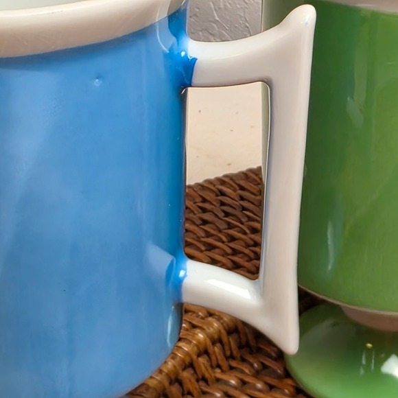 Vintage Corfu Footed Mugs Set of 4 Primary Colors MCM Pedestal Ceramic 3308S - Picture 4 of 8